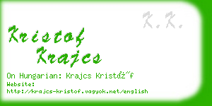 kristof krajcs business card